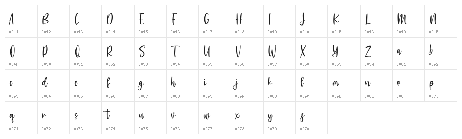 Skyeeloft Free Regular Character Map