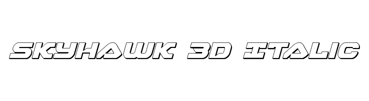 Skyhawk 3D Italic  नि: शुल्क फ़ॉन्ट्स डाउनलोड
