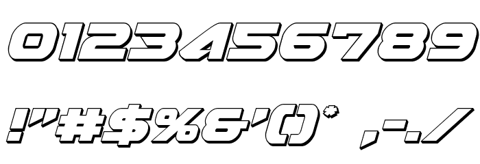 Skyhawk 3D Italic Font OTHER CHARS
