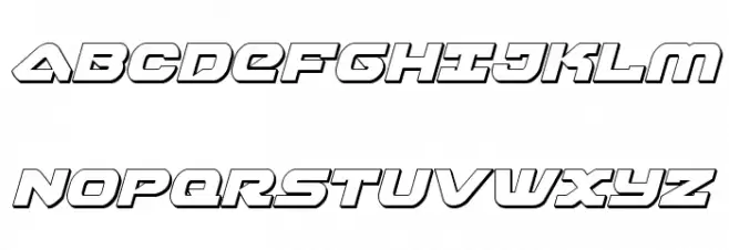Skyhawk 3D Italic Font Litere mari