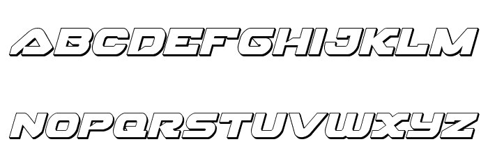 Skyhawk 3D Italic Font LOWERCASE