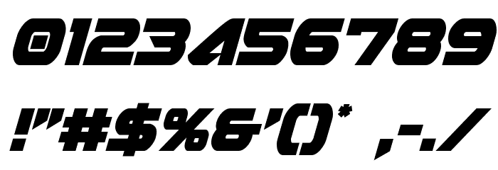 Skyhawk Condensed Italic Font OTHER CHARS