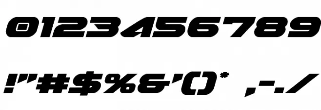 Skyhawk Expanded Italic Font OTHER CHARS