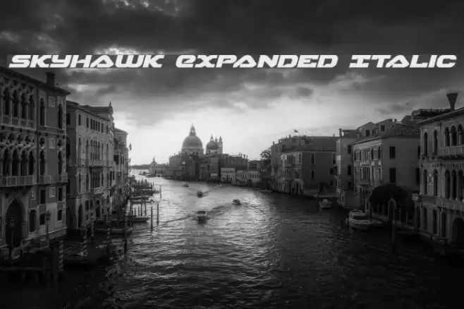 Skyhawk Expanded Italic Font examples