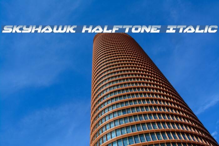 Skyhawk Halftone Italic Font examples