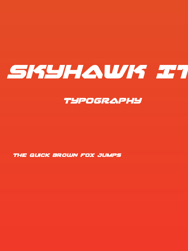 Skyhawk Italic Poster