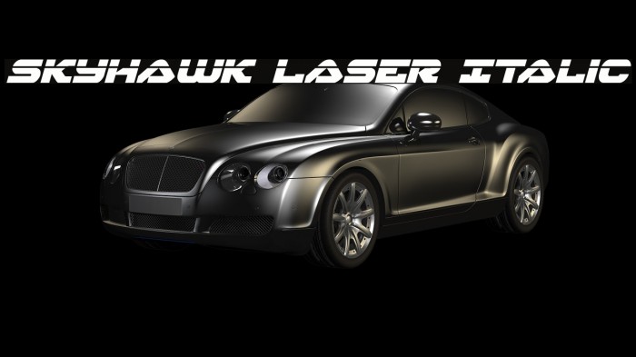 Skyhawk Laser Italic Font examples