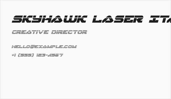 Skyhawk Laser Italic Business Card