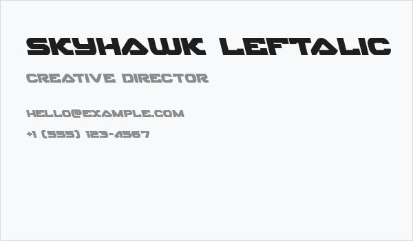 Skyhawk Leftalic Business Card