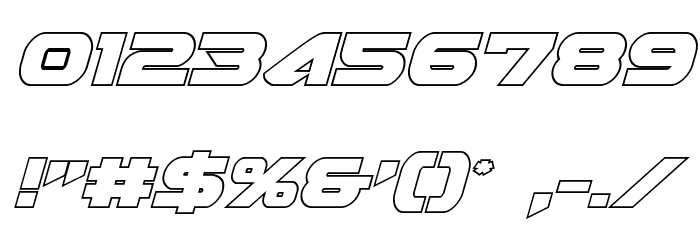 Skyhawk Outline Italic Font OTHER CHARS