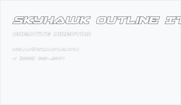 Skyhawk Outline Italic Business Card