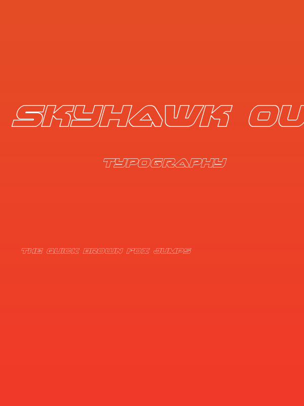 Skyhawk Outline Italic Poster