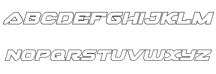 Skyhawk Outline Italic Font LOWERCASE