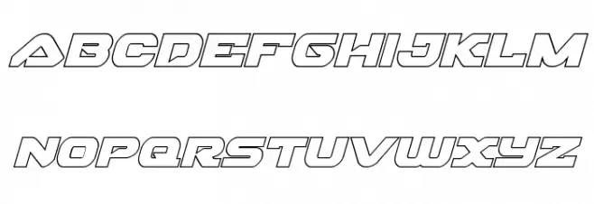 Skyhawk Outline Italic Font Litere mici