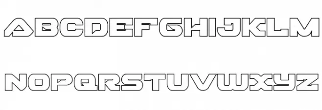 Skyhawk Outline Caratteri MINUSCOLO