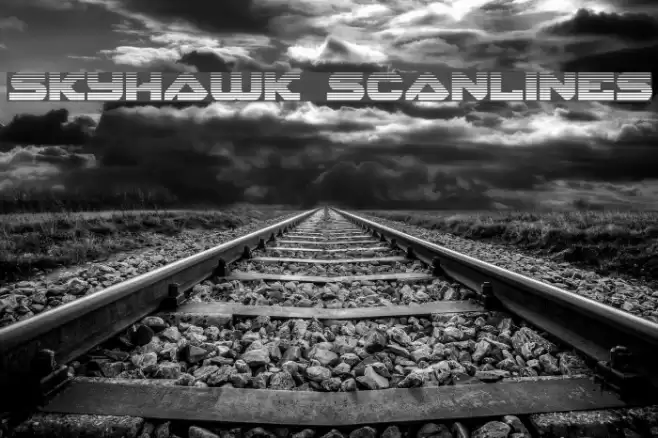 Skyhawk Scanlines Font examples