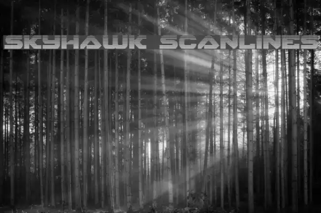 Skyhawk Scanlines Font examples