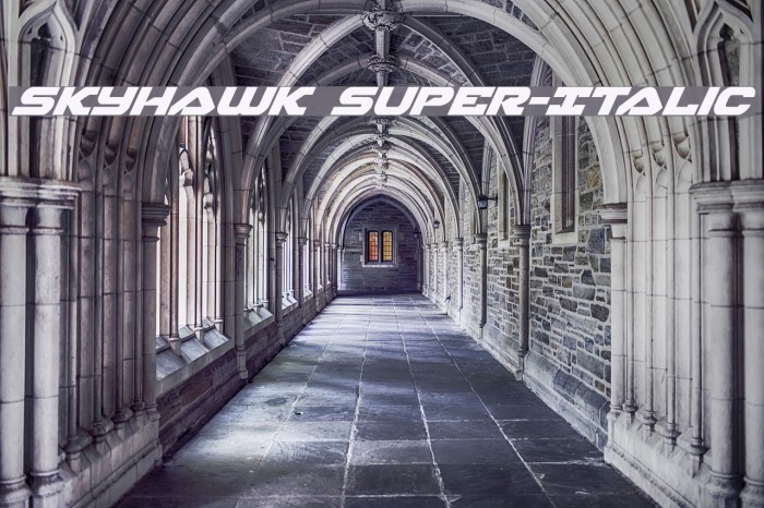 Skyhawk Super-Italic 字体 examples