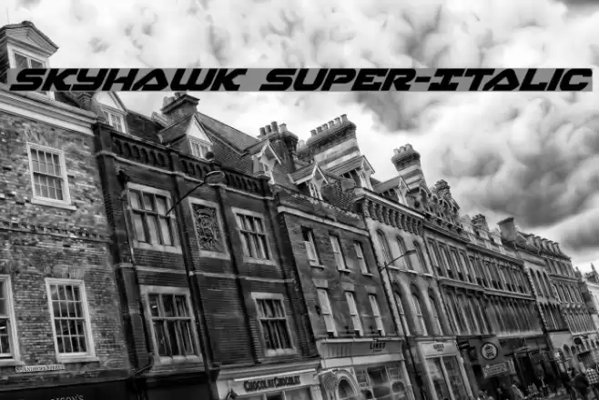 Skyhawk Super-Italic 字体 examples