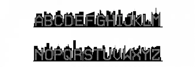 Skyline Schriftart Groß