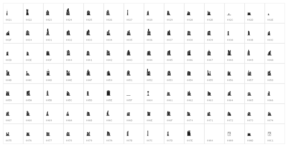 Skyline Character Map