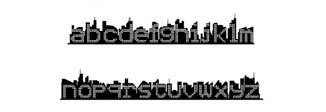 Skyline Schriftart Kleinbuchstaben