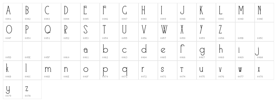 Skyliner-Regular Character Map