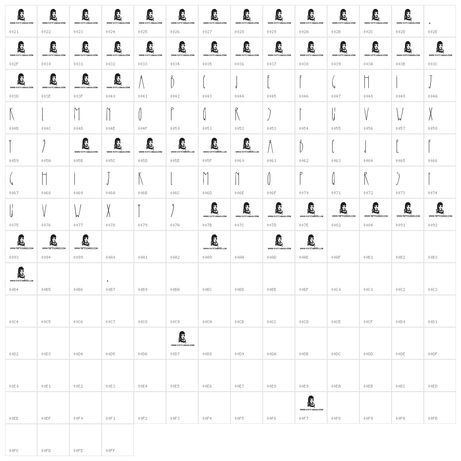 Skyscraper Character Map