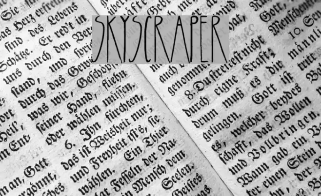 Skyscraper Font examples