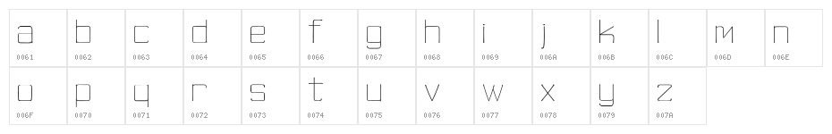 skinny minnieRegular Character Map