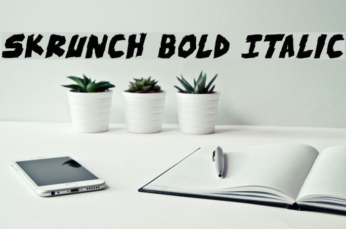 skrunch Bold Italic फ़ॉन्ट examples