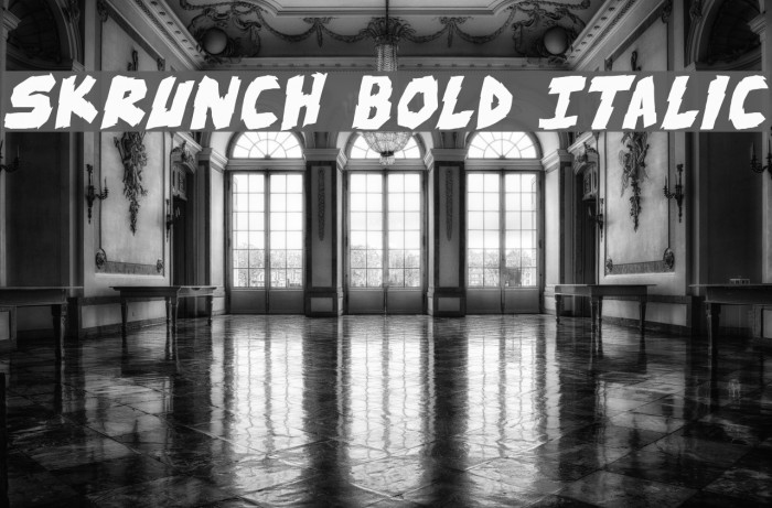 skrunch Bold Italic फ़ॉन्ट examples