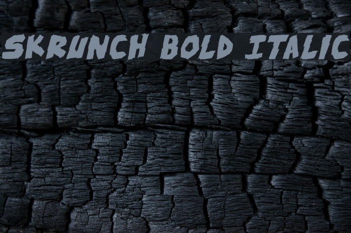skrunch Bold Italic फ़ॉन्ट examples
