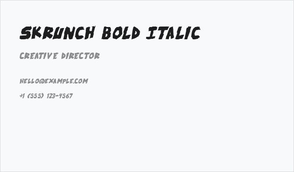 skrunch Bold Italic Business Card
