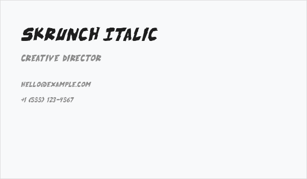 skrunch Italic Business Card