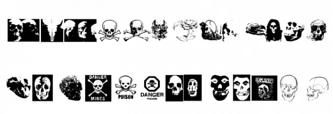 skull_TS خط أحرف كبيرة