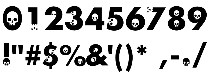 skullphabet Font OTHER CHARS