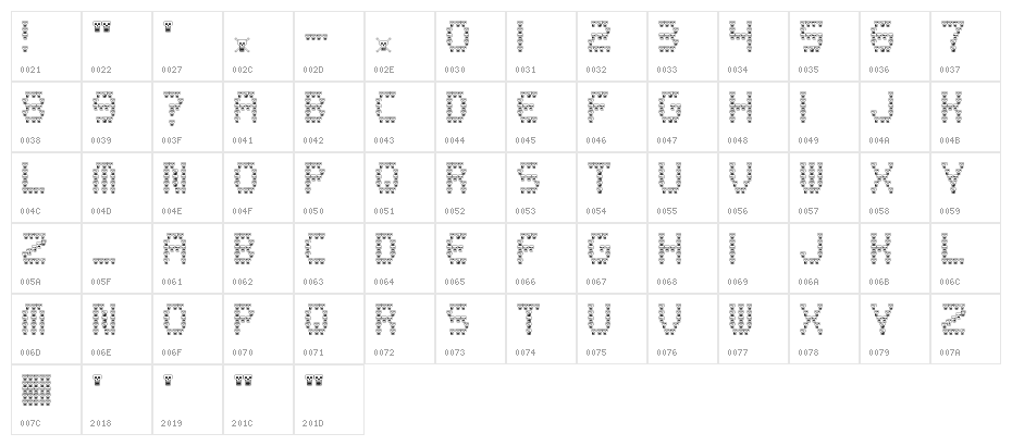 skully Regular Character Map