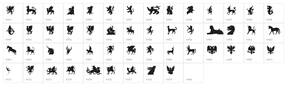 SL Mythological Silhouettes Character Map
