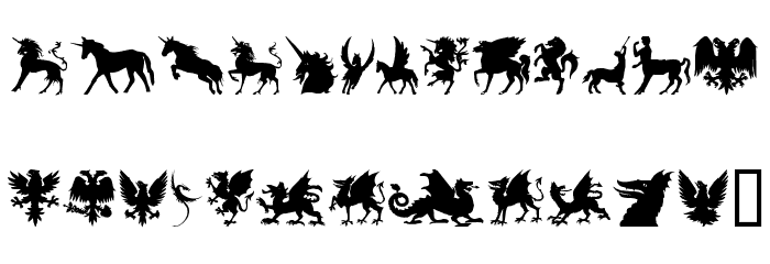 SL Mythological Silhouettes Schriftart Kleinbuchstaben