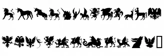 SL Mythological Silhouettes फ़ॉन्ट लोअरकेस