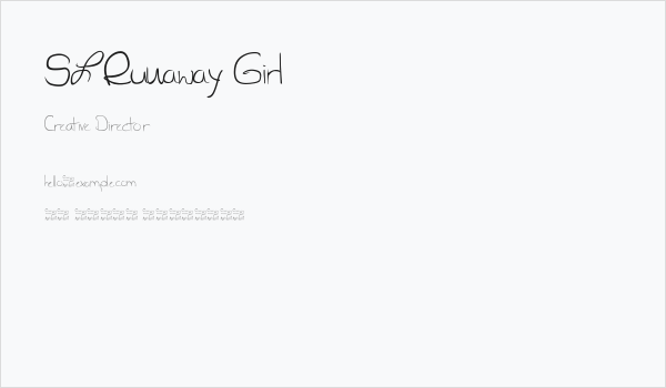 SL Runaway Girl Business Card