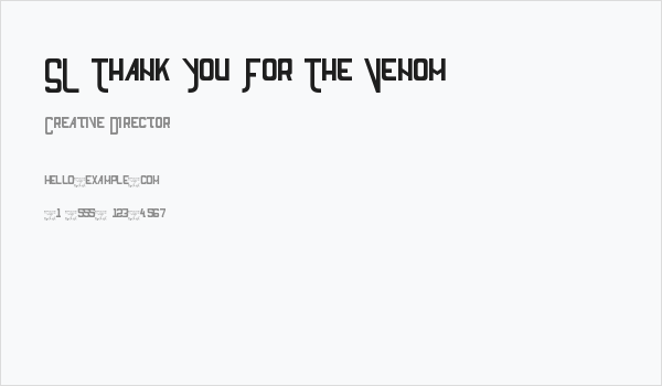 SL Thank You For The Venom Business Card