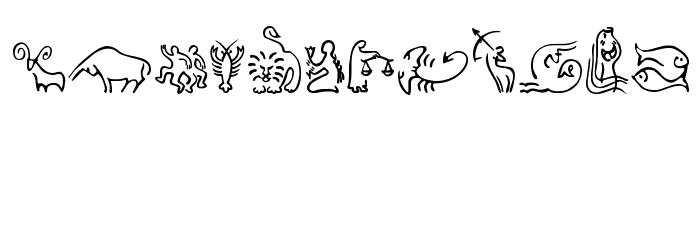 SL Zodiac Icons Font LOWERCASE