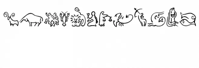 SL Zodiac Icons フォント 小文字