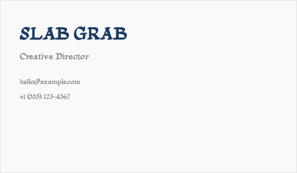 SLAB GRAB Business Card