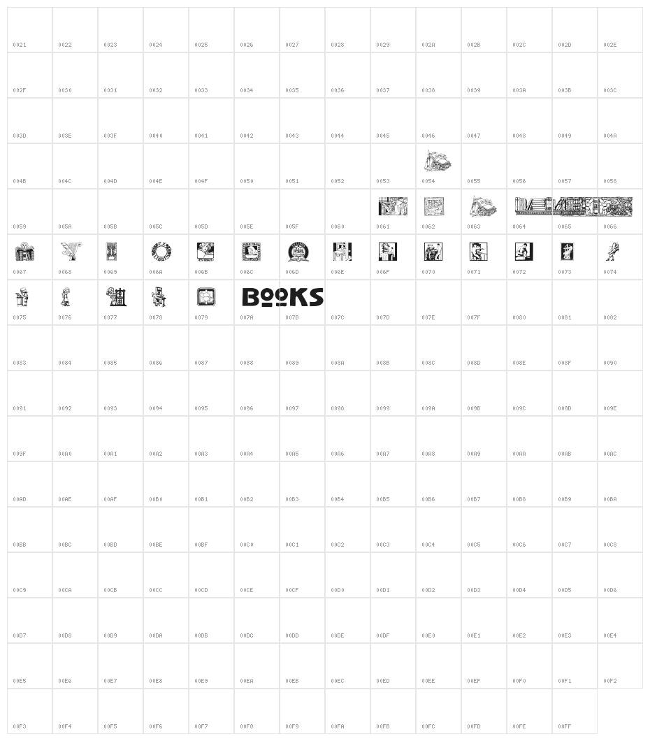 SLBookArts Character Map