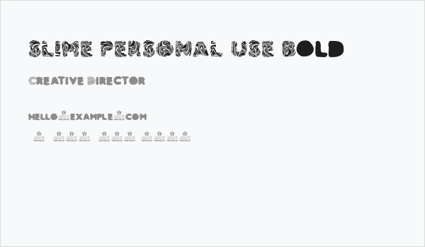 SLIME PERSONAL USE Bold Business Card