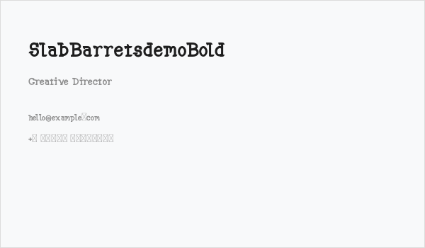 SlabBarretsdemoBold Business Card