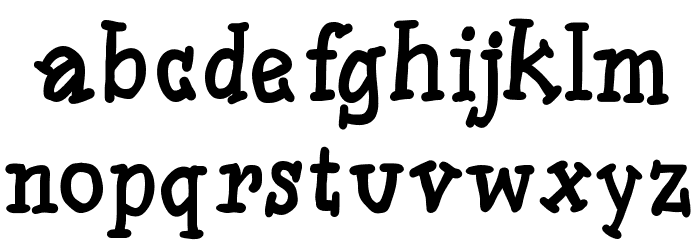 SlabSerifWrittenBold फ़ॉन्ट लोअरकेस